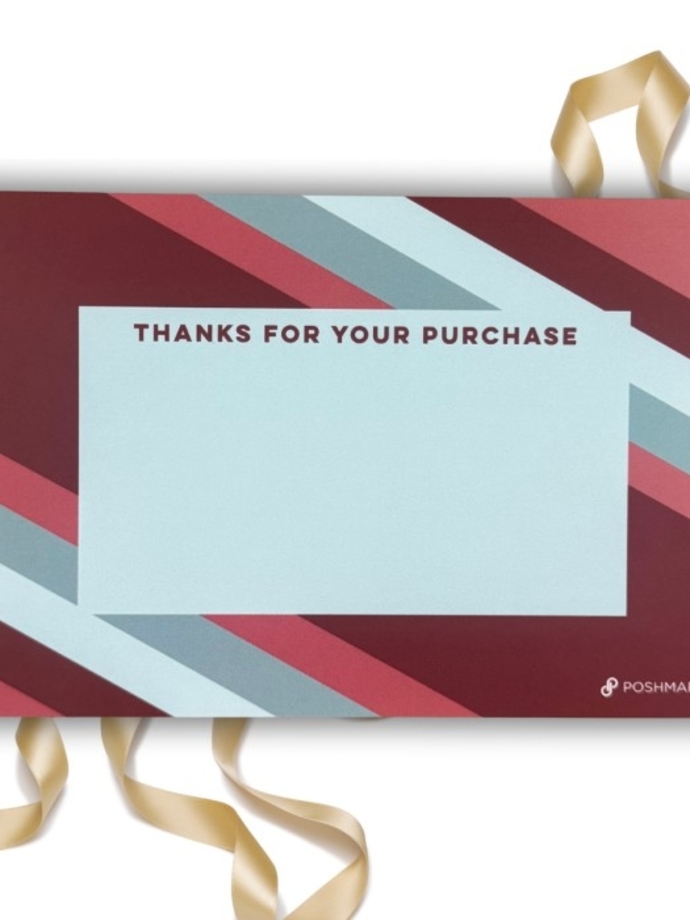 15 Poshmark Thank You Card with Burgundy, Teal & Rose Stripes